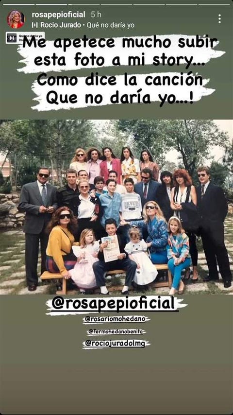 story de la cuenta de instagram de rosa benito imagen de la cuenta de instagram de rosa benito con toda su familia unida