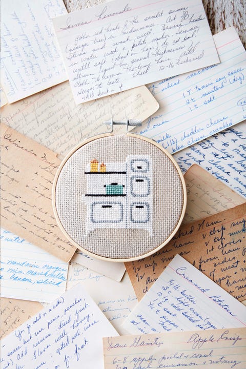 vintage stove cross stitch