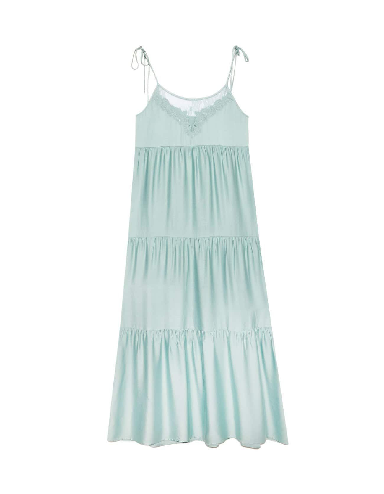 Vestido lencero best sale verde stradivarius