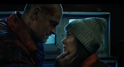 stranger things david harbour and winona ryder look at each other affectionately