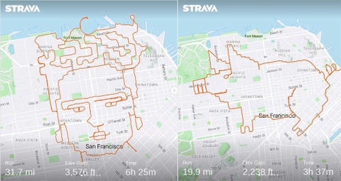 strava map art of frida kahlo and a pig