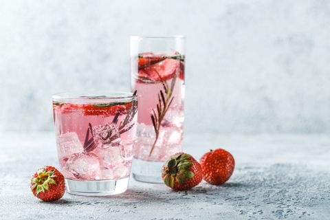 Strawberry and rosemary drink