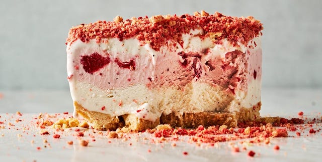 pastel de helado de tarta de fresa