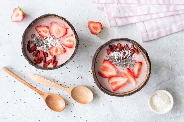 strawberry smoothie bowl with superfoods