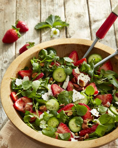 watercress and strawberry salad