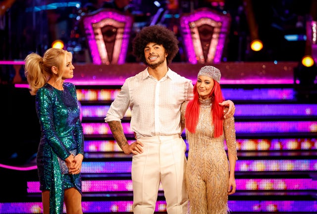 tyler and dianne talk to tess after elimination on strictly, embargo 2000 sunday 20 november