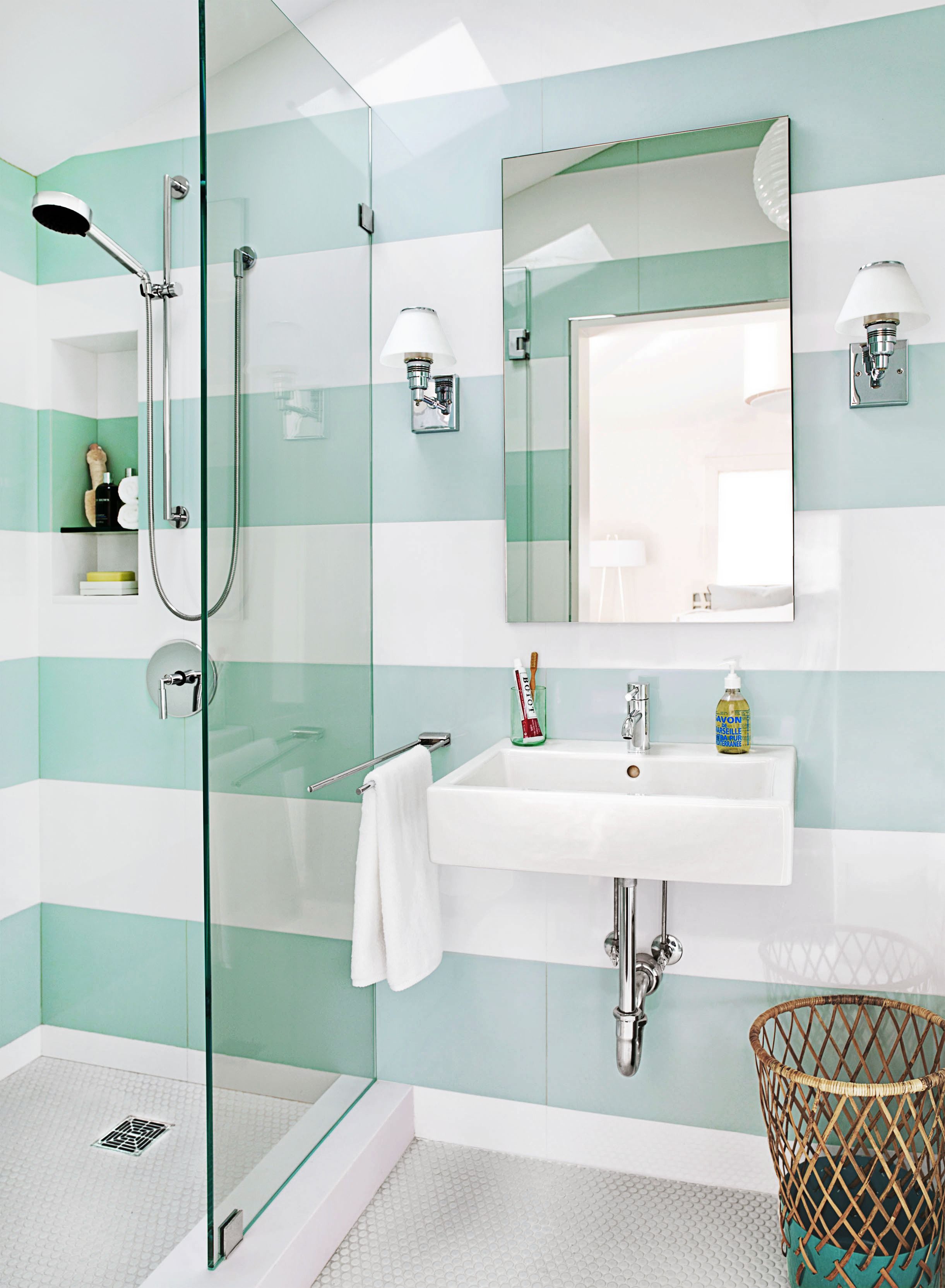 Bold Colorful Bathroom Tile Centsational Style