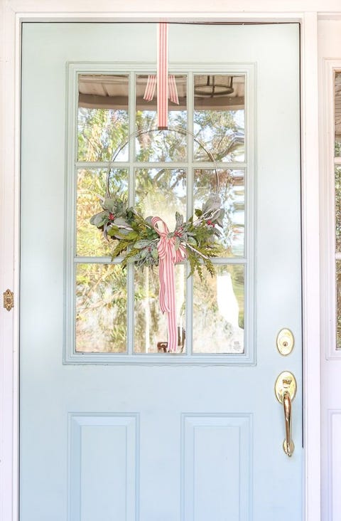 striped ribbon wreath