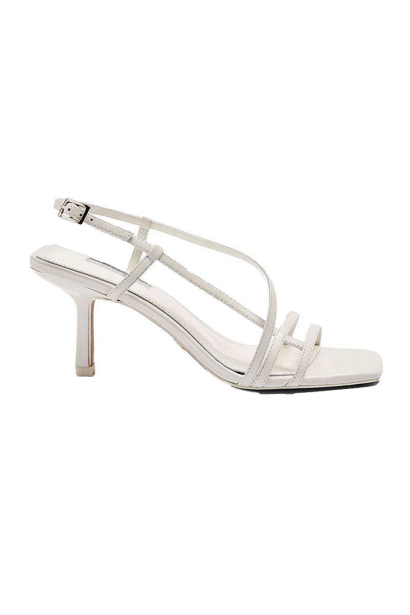 topshop strippy white heeled sandals
