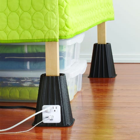 7 Best Bed Risers Lifts For 2018 Plastic Wooden Adjule Studio 3b 4 Piece Usb Bed Lift Risers Set Of Four