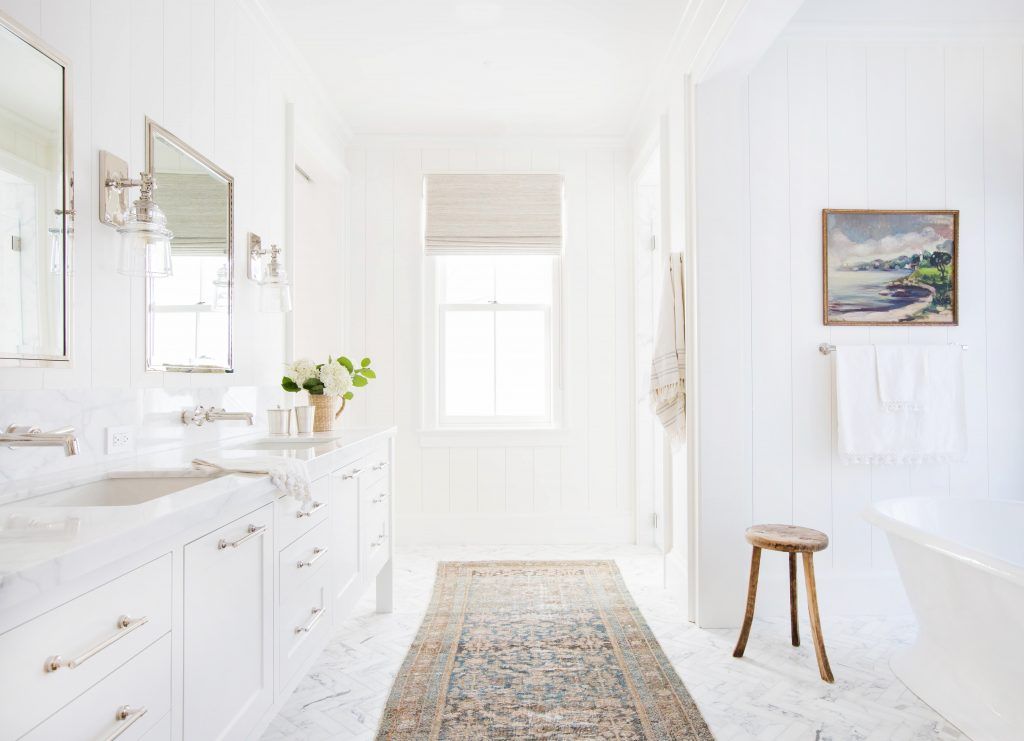 white and off white bathroom