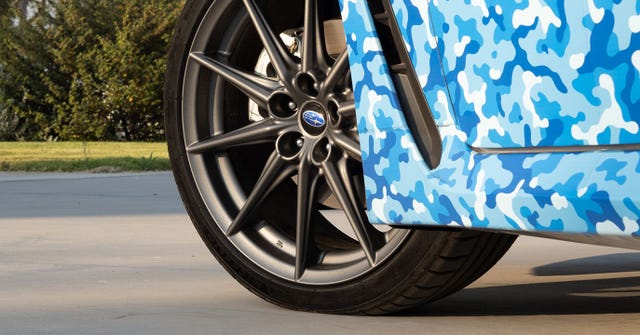 subaru brz front wheel with camouflaged body panel