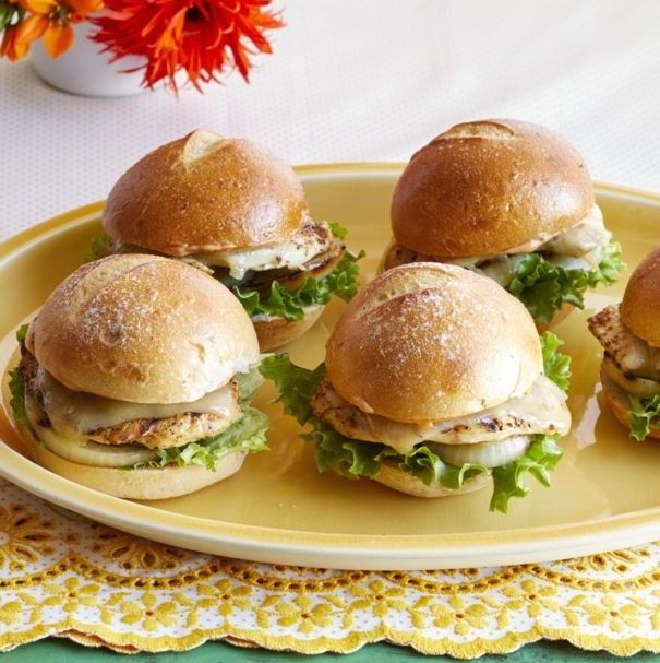 summer chicken recipes grilled chicken sliders on yellow plate
