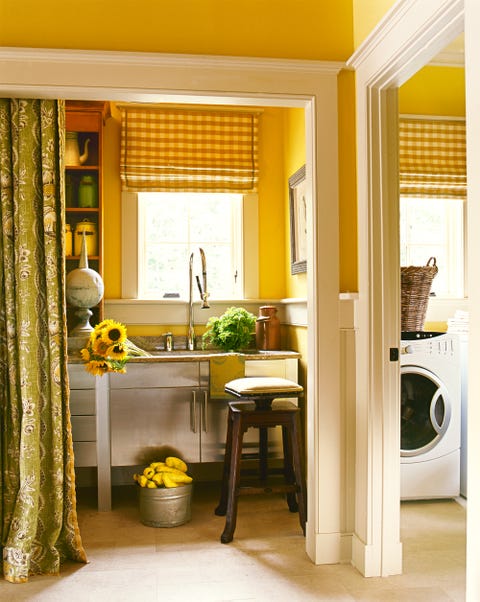 yellow mudroom