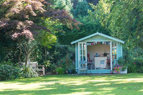 Summer in the garden with the summer house