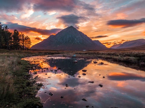 Sunset over Buachaille Etive Mor, Glencoe, Scotlan