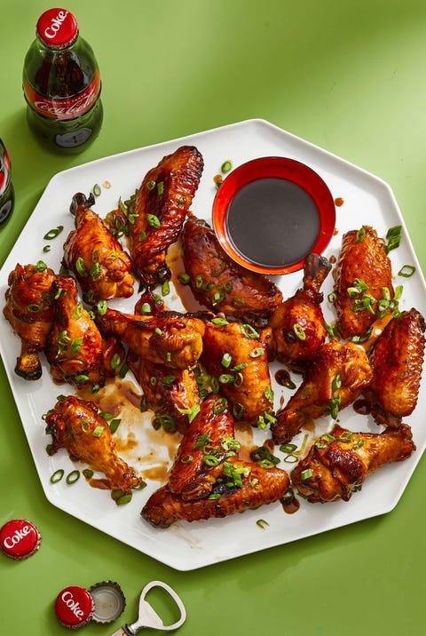 super bowl menu ideas coca cola chicken wings coca cola chicken wings on a white plate