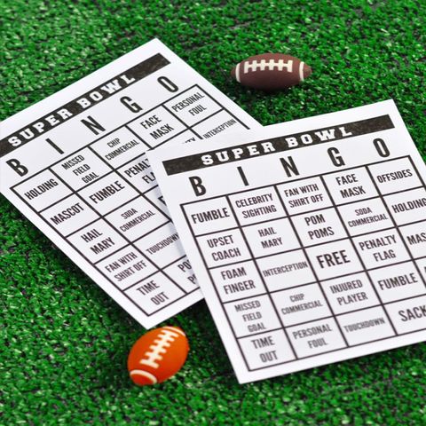 super bowl party games football bingo