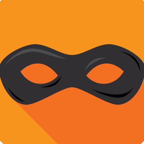 superhero mask icon flat