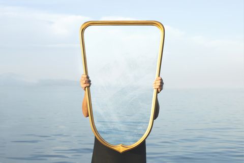 surreal image of a transparent mirror