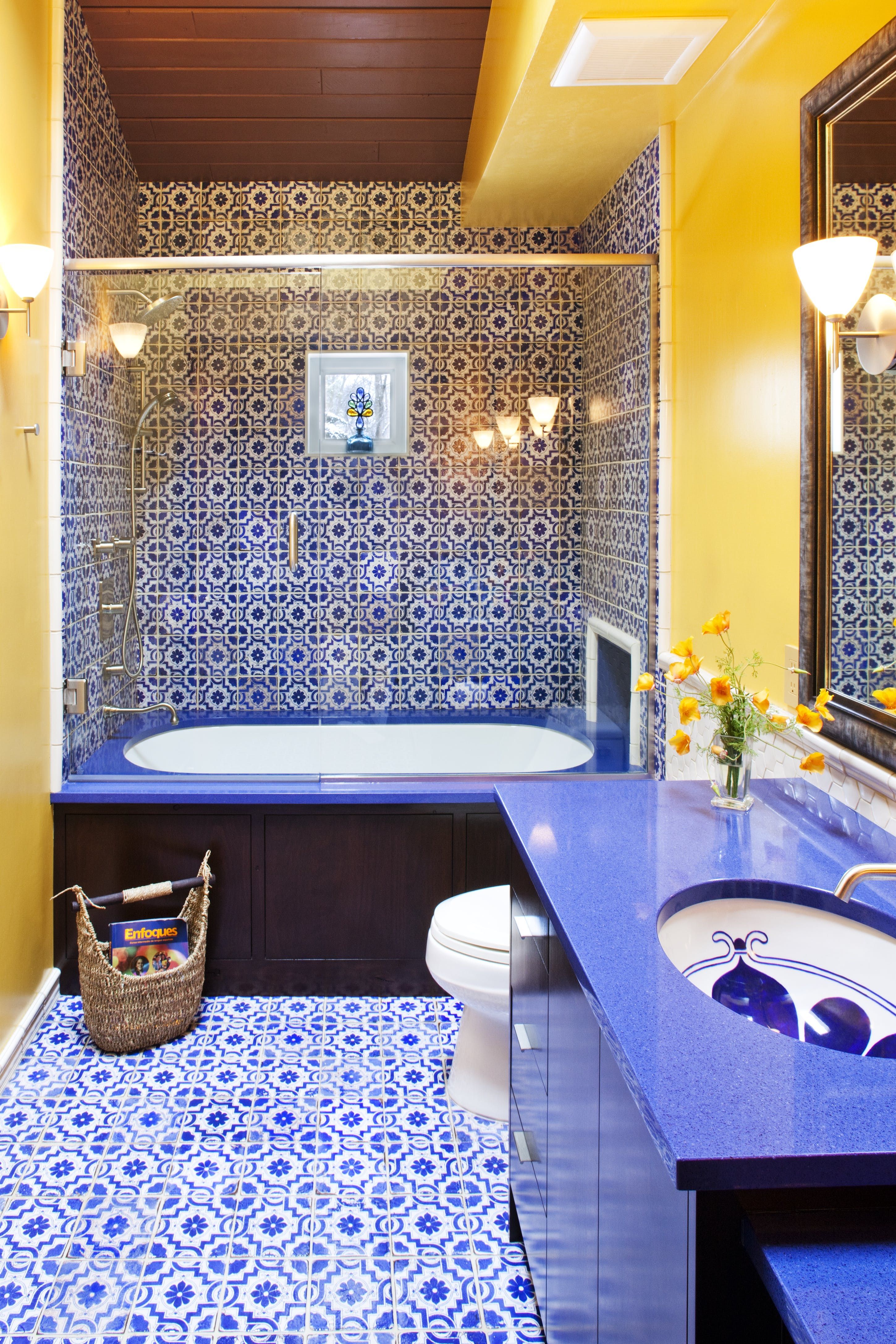 24 Creative Blue And Green Tiled Bathrooms Best Tiled Bathroom Ideas