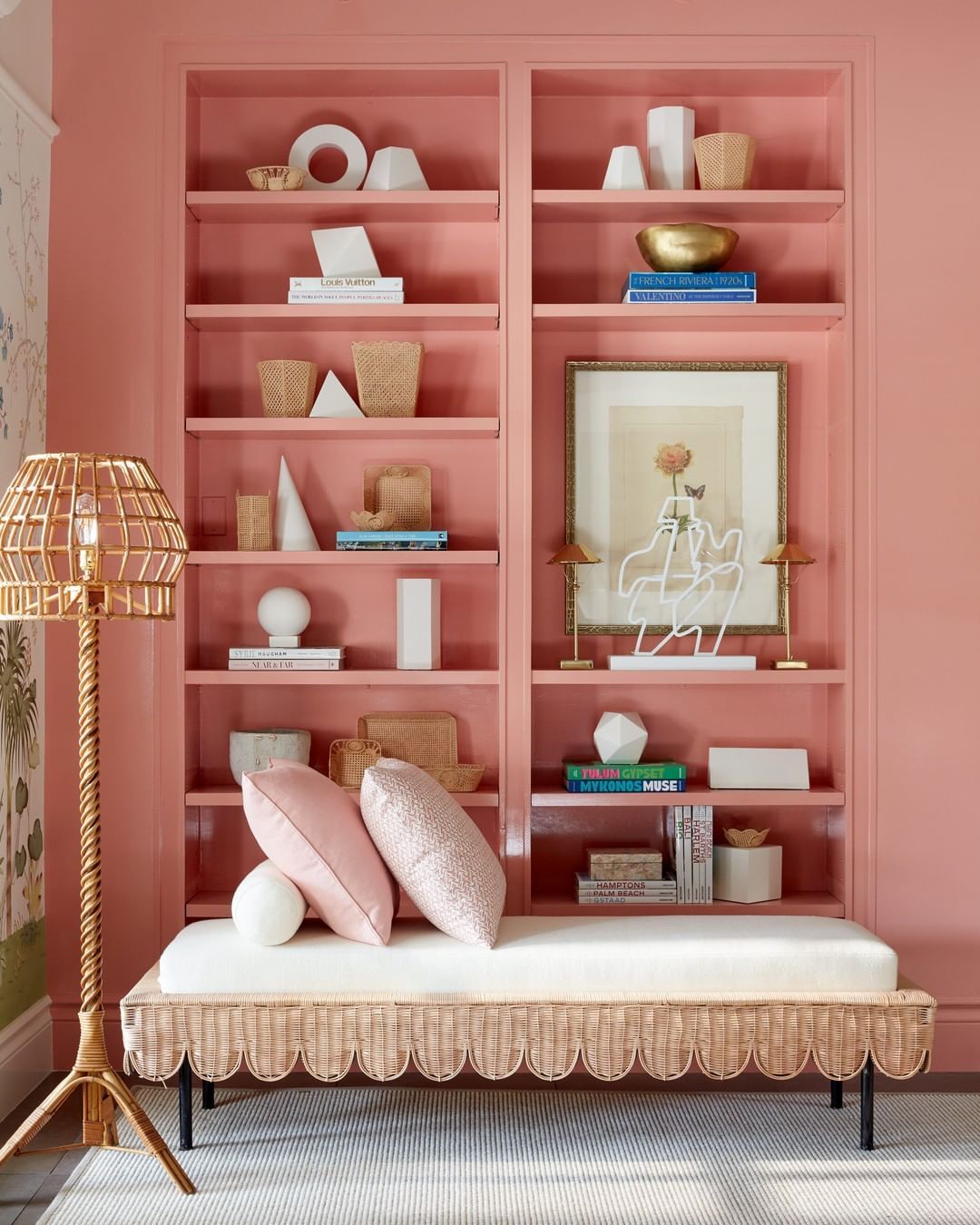 salmon pink wall