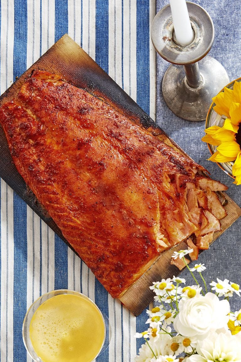 25 Easy Healthy Dinner Recipes - Sweet-and-Smoky Cedar-Planked Salmon