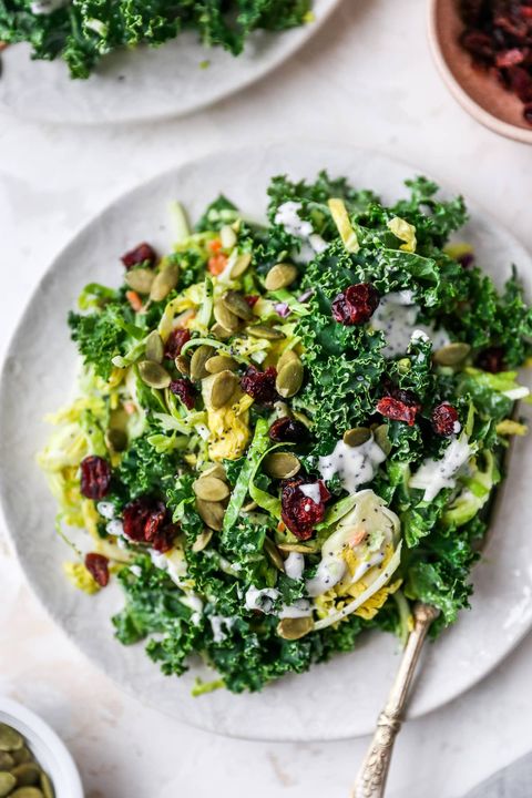 healthy appetizers, sweet kale salad