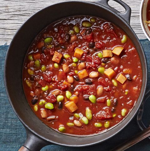 vegan super bowl recipes 3 bean sweet potato chili