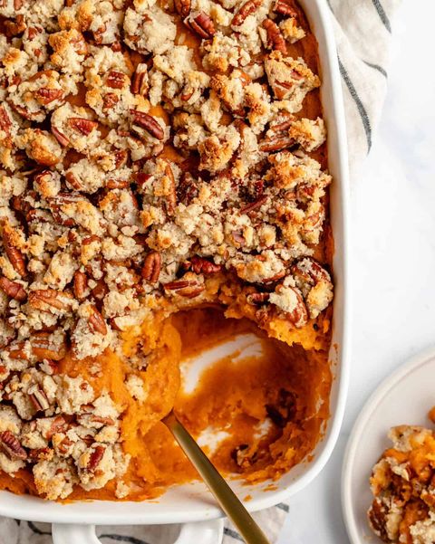 sweet potato casserole with maple pecan topping