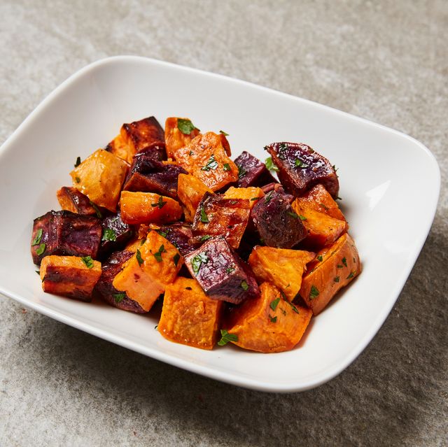 a bowl of cooked sweet potatoes