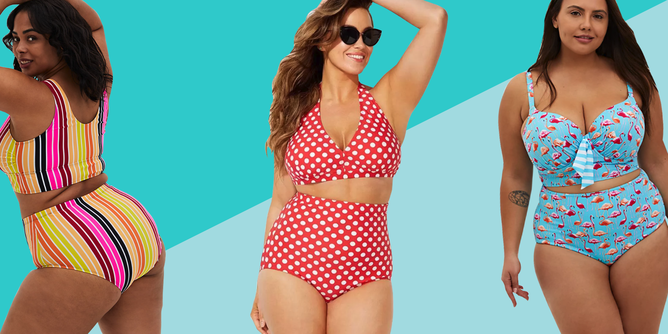 US Plus Size Bikini Set Women's Tassel Halter Push Up Bathing Top Swimwear Suits