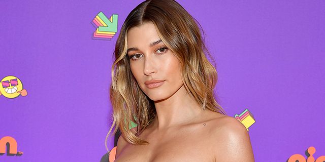 santa monica, california   march 13 in this image released on march 13, hailey bieber attends nickelodeons kids choice awards at barker hangar on march 13, 2021 in santa monica, california photo by amy sussmankca2021getty images for nickelodeon