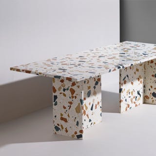 Dining table, designed by Max Lamb for Dzek, made using slabs of terrazzo