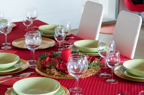 table setting for christmas holidays