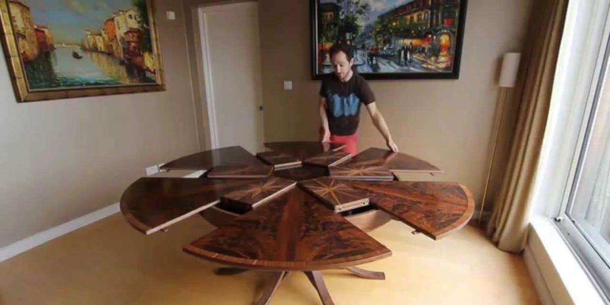 Ingenious Table Expands When You Turn It Ingenious Table Expands When You Turn It, Magic Expanding Round Table