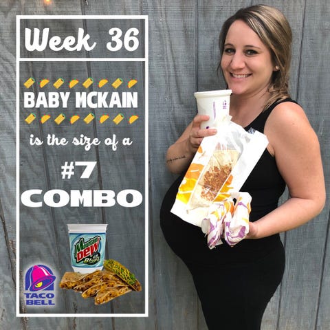 Taco Bell Fan Uses Menu Items To Track Her Baby's Growth During ... Taco Bell Fan Uses Menu Items To Track Her Baby's Growth During ...