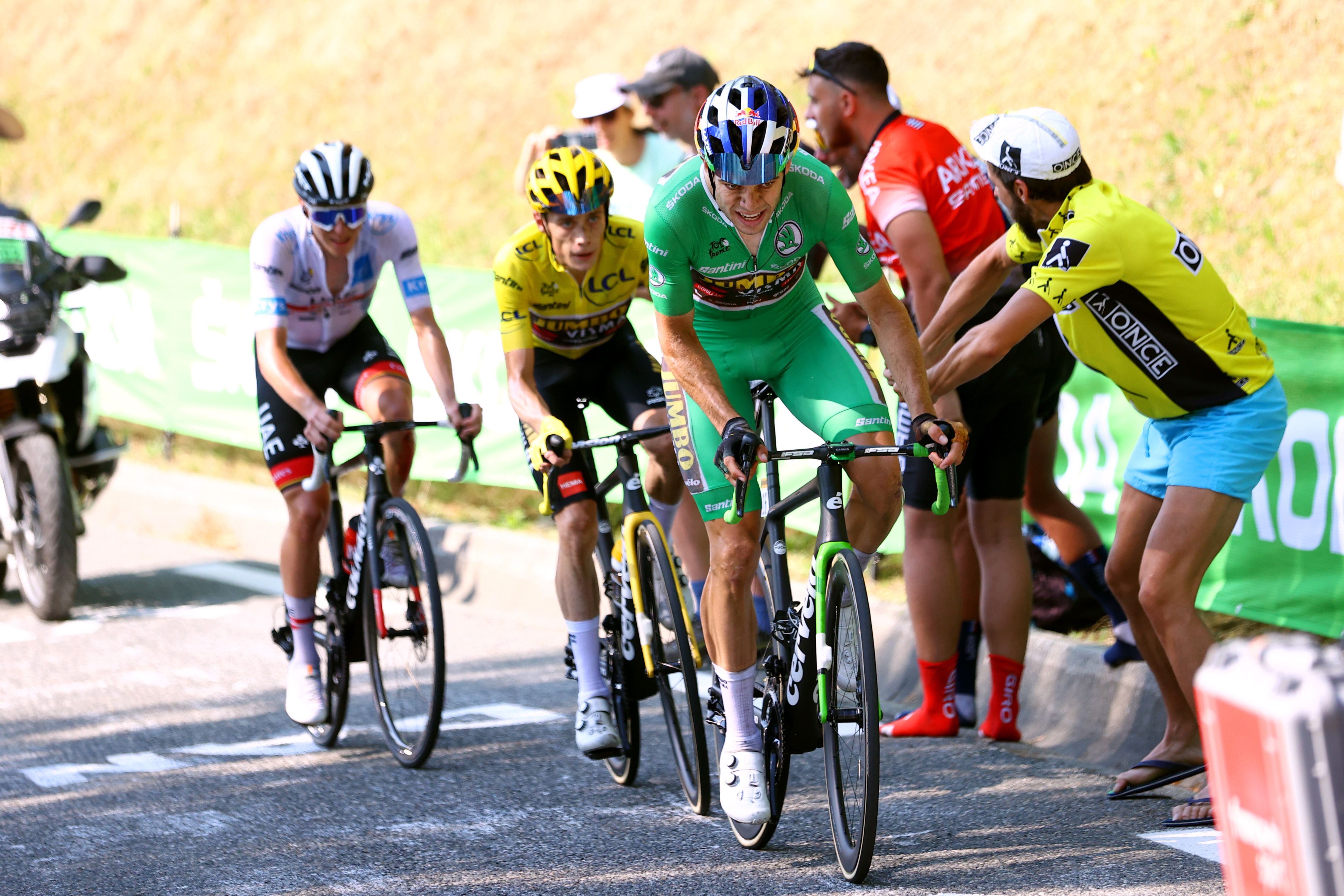 De truien in Tour de France - groen, wit en