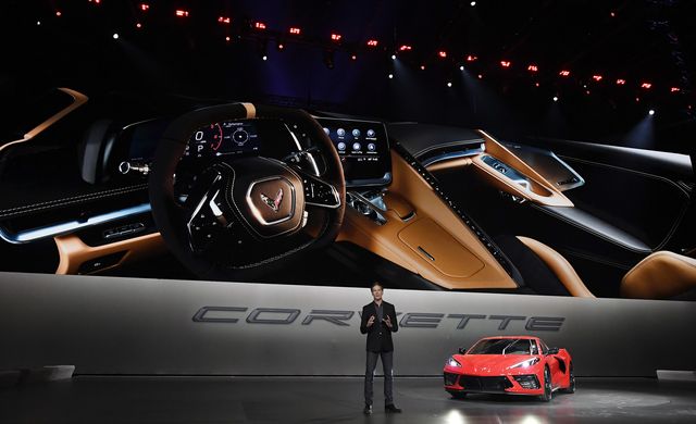 general motors unveils its new corvette in california