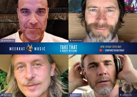 take that and robbie williams, meerkat music virtual gig