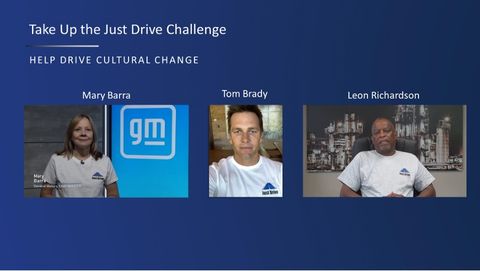 Just drive the challenge Mary Barra Tom Brady