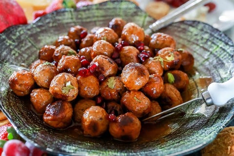 Albóndigas glaseadas con granada de sabor enredado