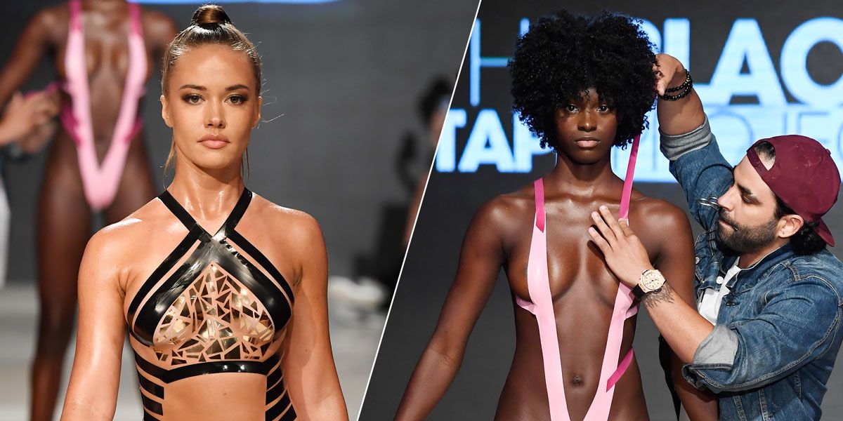 Nearly Naked Metallic Tape Swimsuits Exist All About The Black Tape