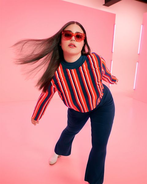 a model wears victor glemaud for target in a pink background from the target fall 2021 designer collaboration