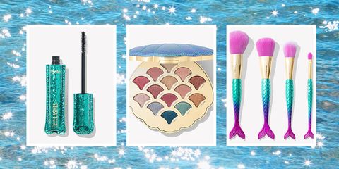 Aqua, Turquoise, Beauty, Teal, Eye shadow, Cosmetics, Eye, Makeup brushes, Glitter, Brush, 