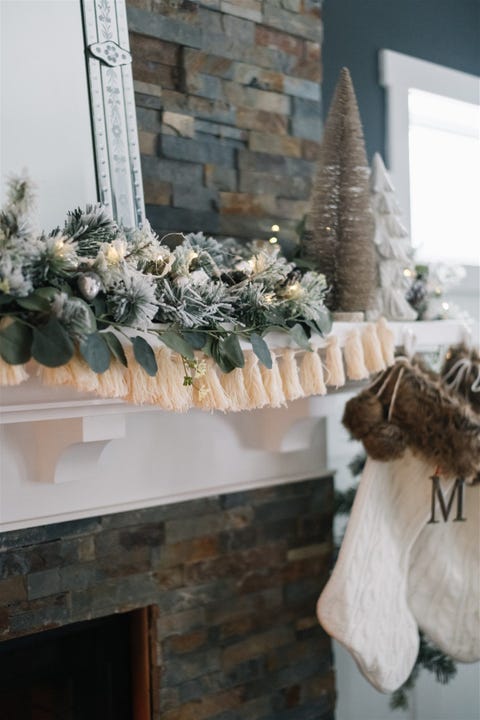 tassel garland diy christmas mantel decor