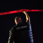 Suspect In Portland Shooting Killed By Law Enforcement lacey, wa september 03 a washington state trooper works the scene at tanglewilde terrace where law enforcement shot and killed a man who is reportedly michael forest reinoehl on september 3, 2020 in lacey, washington reinoehl was being investigated by law enforcement for his role in a fatal shooting at a pro trump rally in portland on saturday photo by nathan howardgetty images
