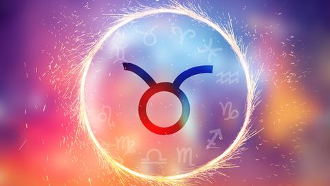 taurus symbol on a colorful background light