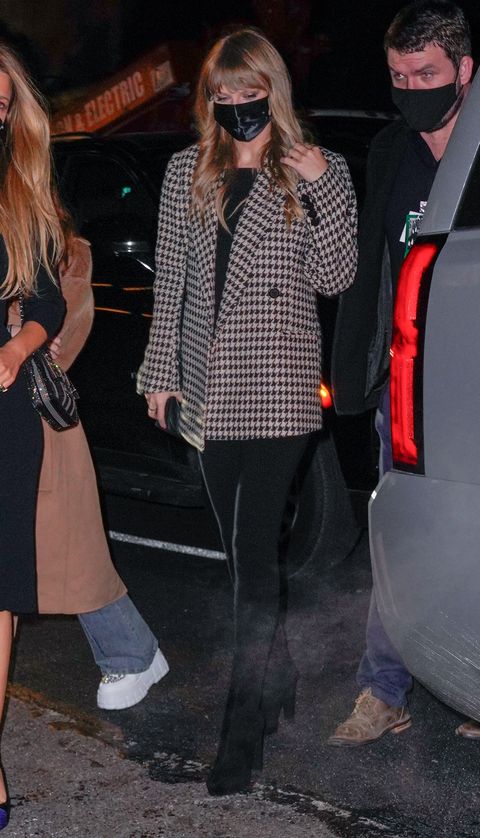 new york, new york   november 14 taylor swift arrives at snl afterparty at lavenue on november 14, 2021 in new york city photo by gothamgc images