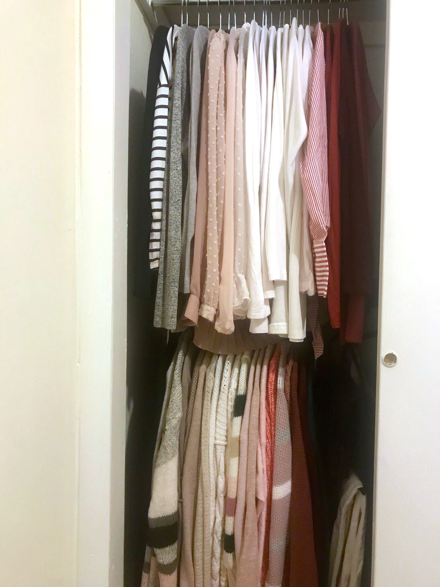 Bed Bath Beyond Sells A 15 Double Hanging Rod That Doubled The Size Of My Tiny Nyc Closet